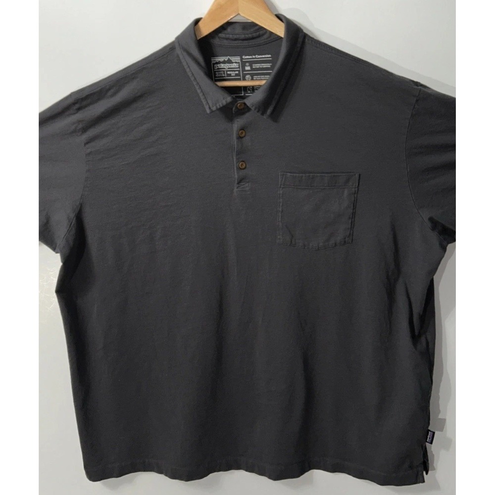 Mens Patagonia Polo Shirt Cotton Sz 3XL Reg Fit Pocket 53251